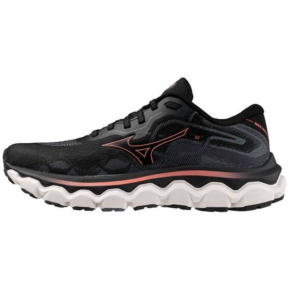 Mizuno Wave Horizon 7 Womens Size 7 Running Shoes Sneakers Black  J1GD242624 NEW